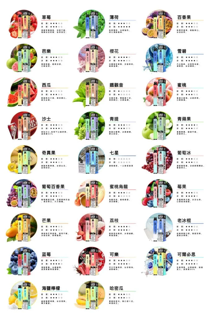 『一次性』<br>OBI 8000口<br> 可充電